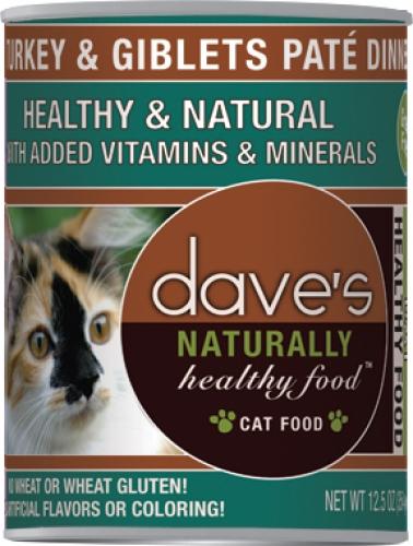 Dave's Naturally Healthy Turkey and Giblets Pate Dinner Canned Cat Food