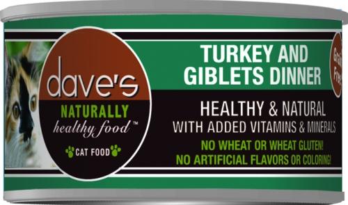 Dave's Naturally Healthy Turkey and Giblets Pate Dinner Canned Cat Food