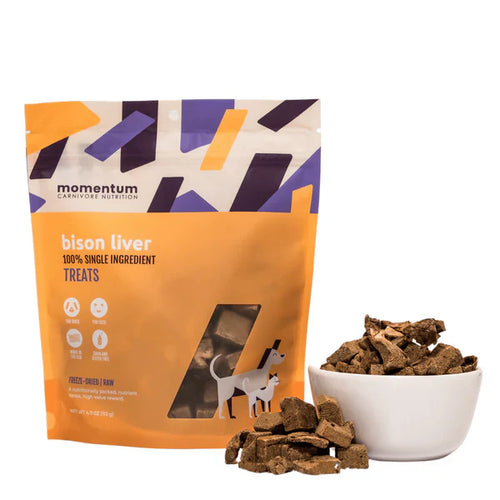 Momentum Freeze-Dried Bison Liver Treats for Dogs & Cats (4 oz)