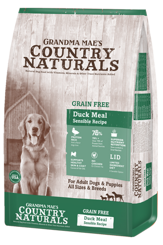 Grandma Mae's Country Naturals Limited Ingredient Diet Grain Free Duck Meal Recipe Dry Dog Food