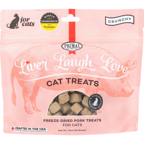 Primal Liver Laugh Love Freeze Dried Pork Cat Treats (1.5 oz)