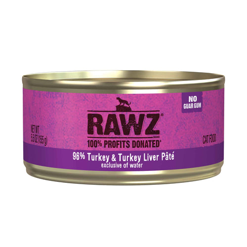 Rawz 96% Turkey & Turkey Liver Pate Cat Food