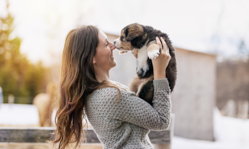 Owner with pet