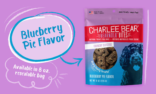 Charlee Bear Bearnola Bites Natural Blueberry Pie Flavor Treats for Dogs