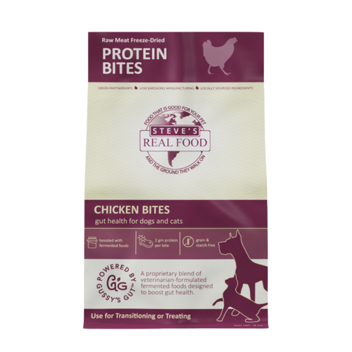 Steve's  Chicken Protein Bites – Freeze-Dried Gut Health Treats for Dogs and Cats