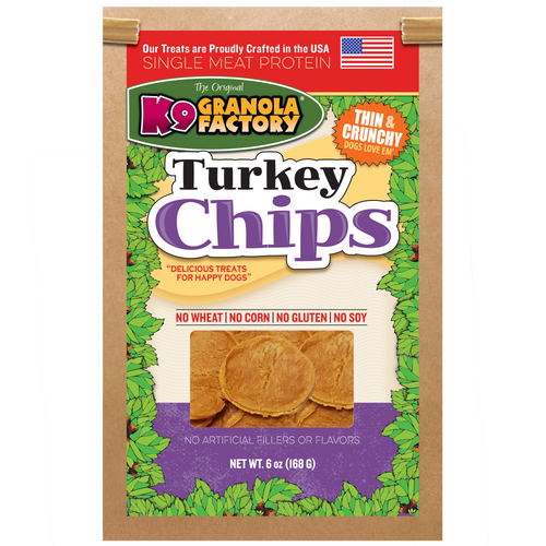K9 Granola Chip Collection, Single Meat Protein Turkey Chips for Dogs