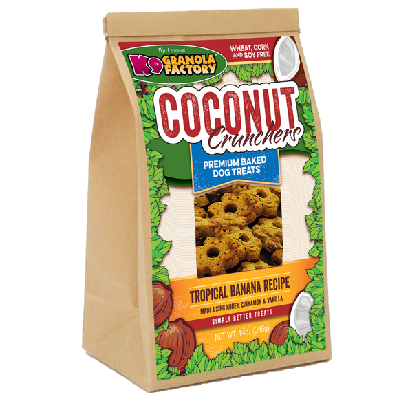 K9 Granola Factory Coconut Crunchers, Tropical Banana Recipe Dog Treats