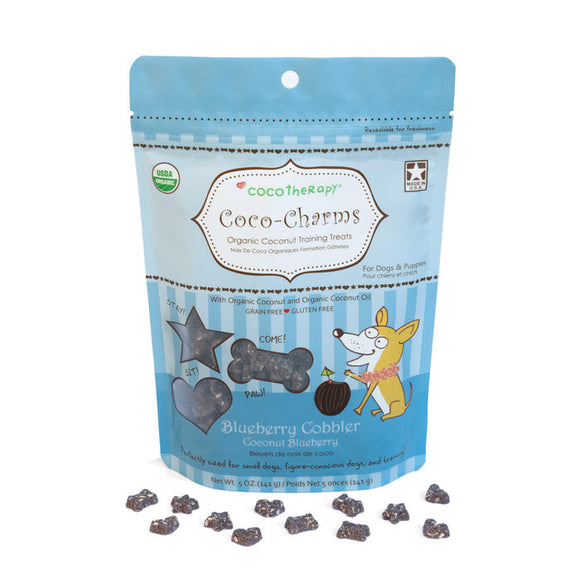 Coco Therapy Coco-Charms Training Treats Blueberry Cobbler - Organic Training Treat for dogs