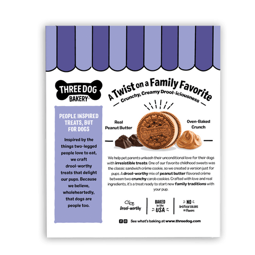 Three Dog Bakery Lick’n Crunch!® Carob & Peanut Butter Flavors Dog Treats