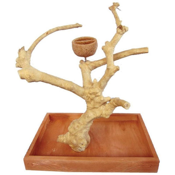 JAVA WOOD TABLE TOP BIRD PLAY STAND